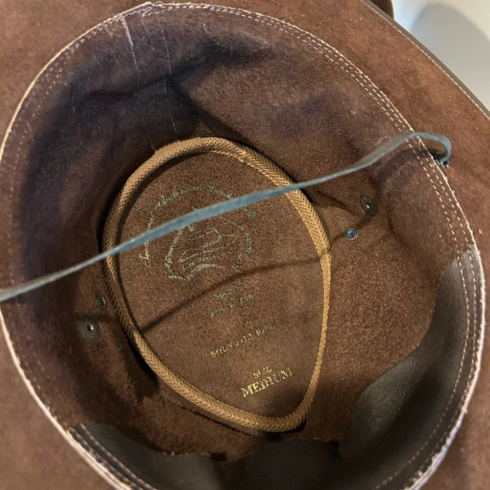 Australian Leather Bush hat bound by hand, silver crocodile croc 🐊